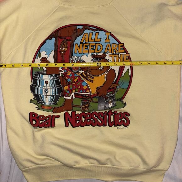 Vintage ALL I NEED ARE THE BEAR NECESSITIES Sun Sportswear Inc Md/Lg Sweatshirt - Picture 8 of 10